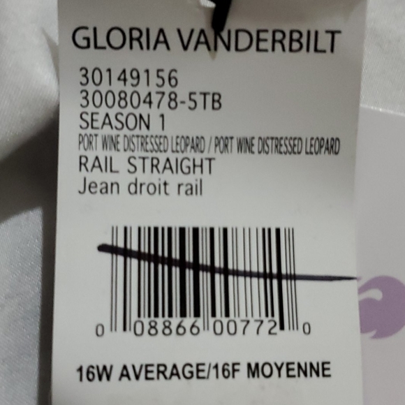 Gloria Vanderbilt Rail Straight jeans 16W - Picture 7 of 7